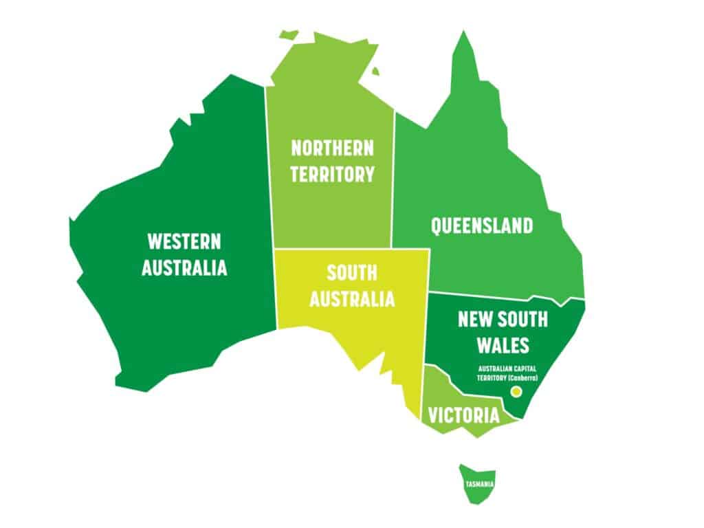 Map of Australia - Areas We Service
